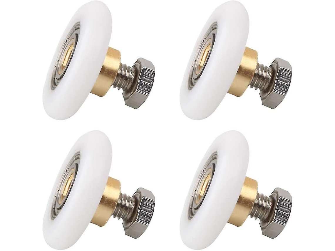 Rodillos Para Puertas De Ducha Deslizantes Repuesto Ruedas Acero Inoxidable 4 Piezas Blanco 23mm