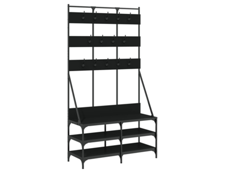 Perchero con zapatero negro VIDAXL (100x40x184 cm)