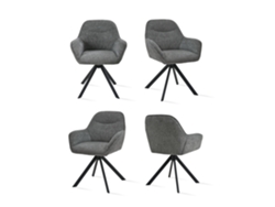 Sillas De Comedor Goeurvant 1370(pack De 4, Gris Pizarra, Chenilla)