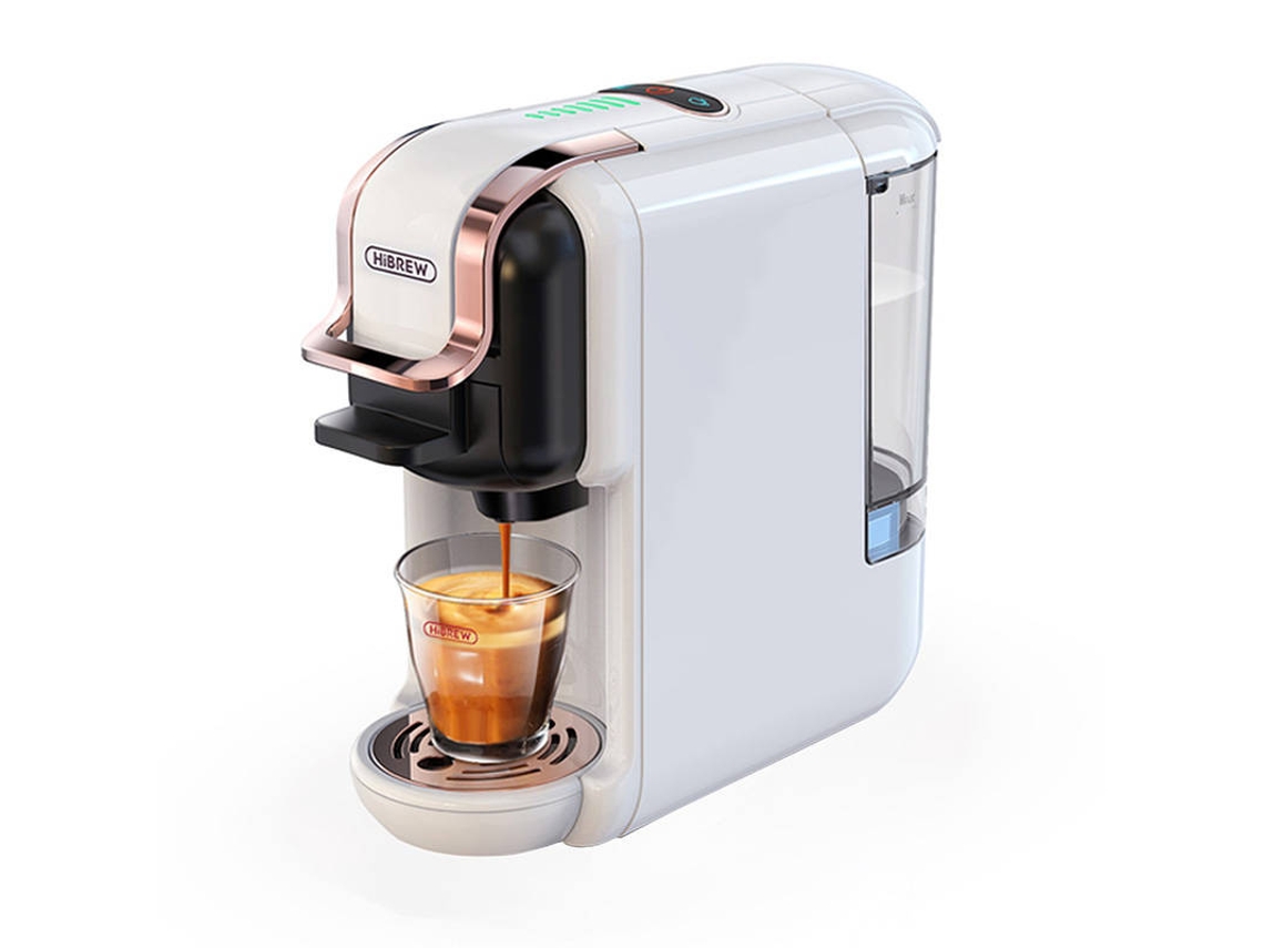 Cafetera de cápsulas Hibrew 5 en 1 para cápsulas de 15 bares con acabado blanco