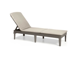 Sillón para tomar el sol Allibert By Keter Jaipur de resina sintética trenzada con respaldo ajustable color capuchino.