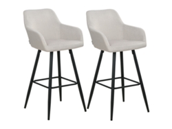 Conjunto de 2 cadeiras de bar BELIANI Casmalia de Veludo Creme 50x55x104