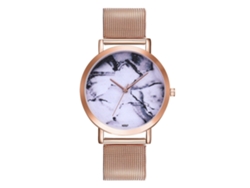 Reloj Unisex De Cuarzo Con Correa De Malla, Estilo Moderno, K037-w, Oro Rosa.