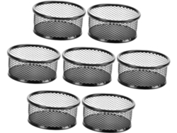 7 Piezas De Soporte De Malla Para Clips De Papel Con Parte Superior Abierta Para Organización De Escritorio, Clip De Carpeta De Malla De Alambre Metálico