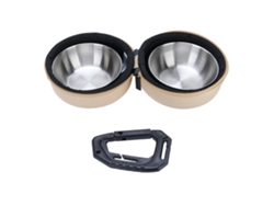 Bandejas plegables portátiles de acero inoxidable dobles para perros con bolsa de viaje de EVA