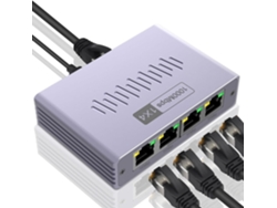 Divisor Ethernet | Adaptador De 1 A 4 Puertos Para Router. Conéctalo Y Úsalo En Casa, En La Sala De Estar, En El Estudio O Con Tu Portátil.