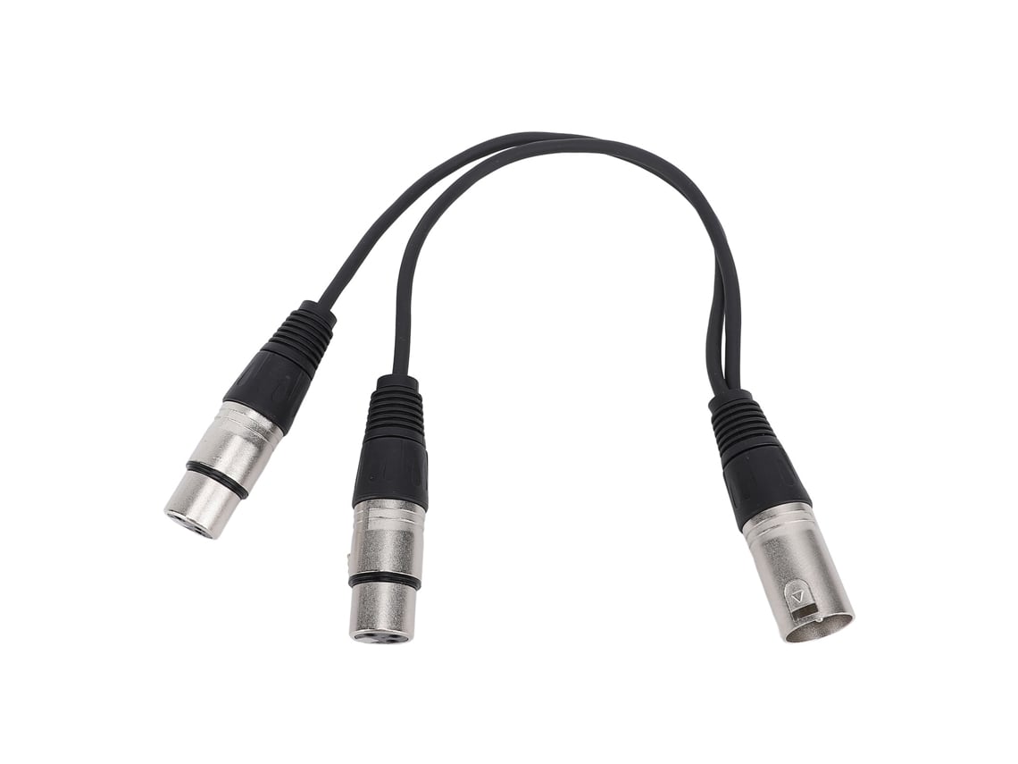 Cabo Divisor Xlr 3 Pinos Macho Para Duas Fêmeas Adaptador De Microfone Equilibrado 0.3m/1ft