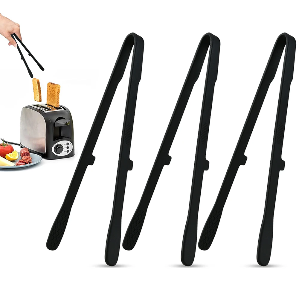 (negro, 3 Piezas) Pinzas De Cocina De Precisión De Silicona, Antideslizante Y Resistente Al Calor, Para Barbacoa Y Cocinar