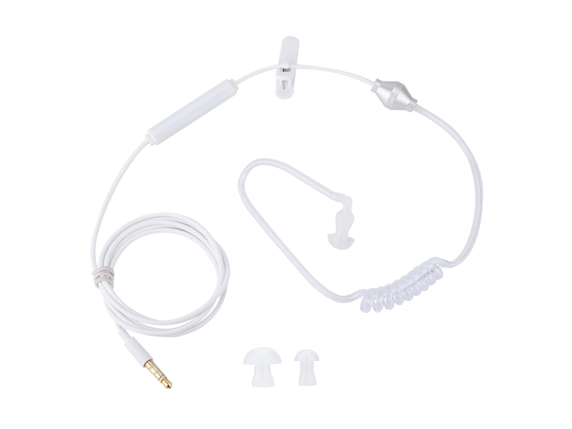 Auriculares Intrauditivos Con Tubo De Aire Y Micrófono Para Ios Y Android, Color Blanco.