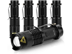 Linterna Mini Led, Pack De 5 350 Lúmenes 3 Modos (sin Batería)