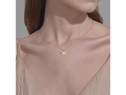 (oro) Collar De Perlas En Forma De Cola De Pez De Plata De Ley 925, Diseño Exquisito Y De Alta Gama, Moderno Y Elegante Con Detalles De Diamantes.