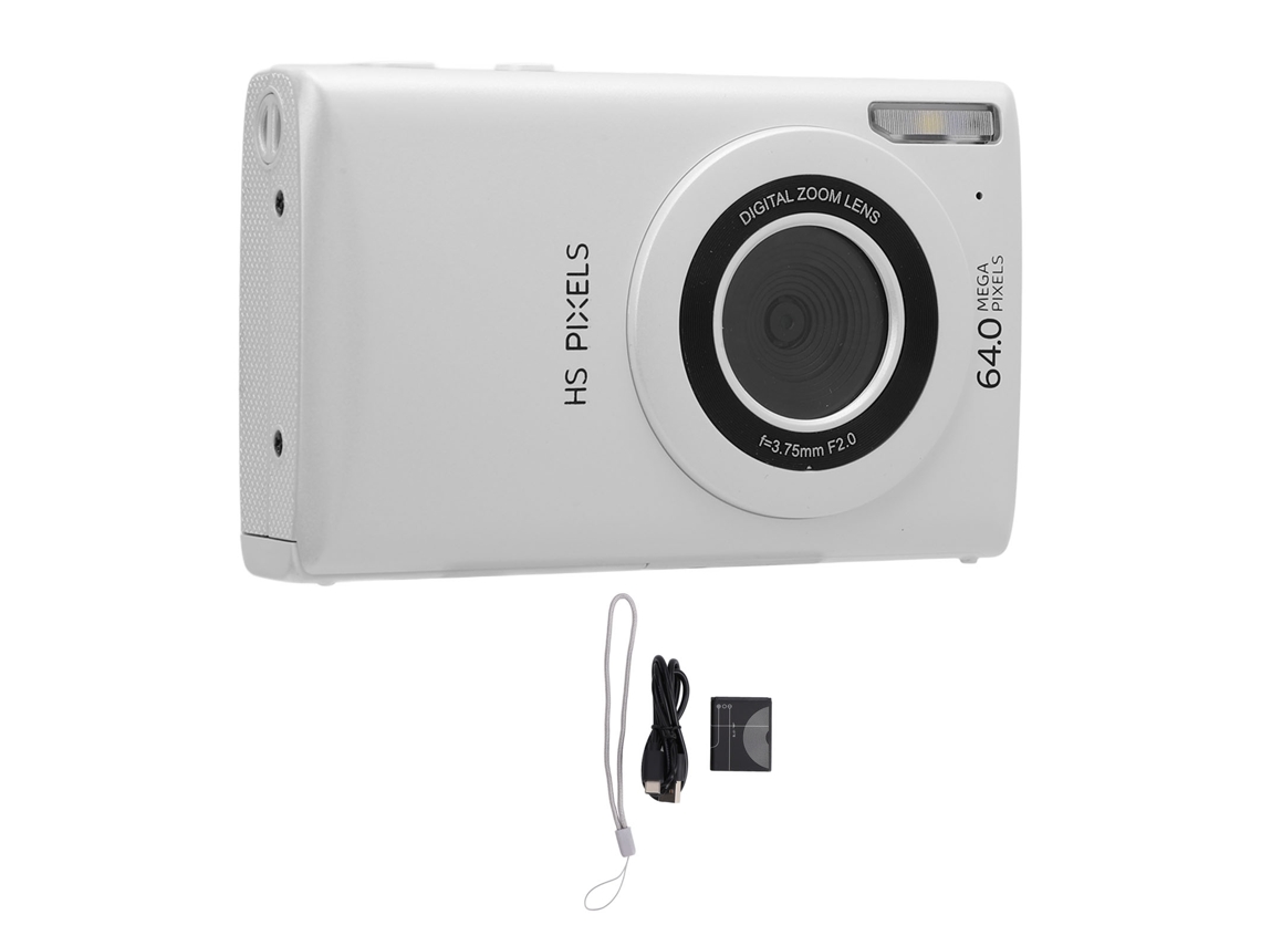 Cámara Digital 4k 64mp Para Vlogging Con Autofoco, Zoom Digital 18x Y Pantalla Ips 2.8 Pulgadas, Compacta Para Niños Y Estudiantes (blanco)