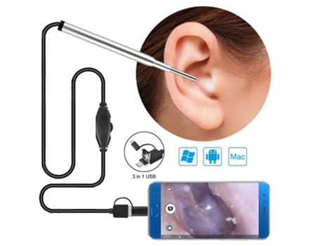 Cámara de Inspección SLOWMOOSE Boroscópio de Oreja Endoscópio USB Impermeable para Movil Otg Android Pc Rojo (3,9 Mm)