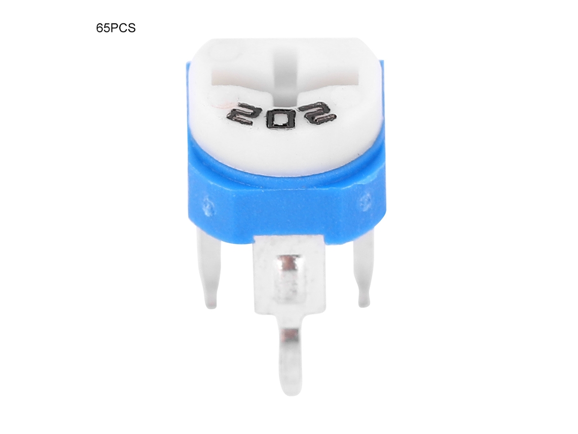 Kit De Resistencias Ajustables 65pcs 13 Valores 100ohm-1m Componentes Electrónicos Azul Blanco