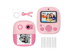 Cámara instantánea Eifson 1080p, lente dual, pantalla IPS de 2,4 pulgadas, zoom 8x (rosa)