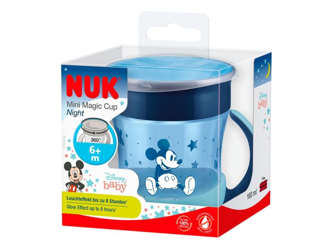 Taza Nuk Mini Magic Night Mickey Blue 160 ml Brilla en la oscuridad