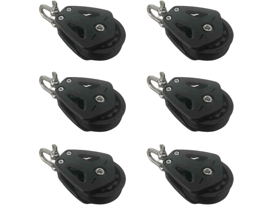 Bloque De Polea De Alta Carga 6x, Cabezal Universal, Polea Simple, Grillete Giratorio, Cojinete Para