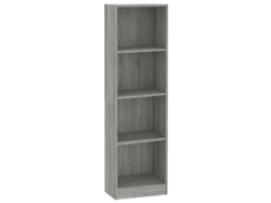 Armario Para Libros VIDAXL Gris Madera contrachapada (40x24x143 cm)