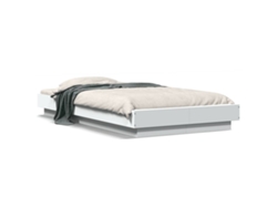 Maison Exclusive - Estructura De Cama Con Led Madera Ingeniería Blanco 90x190 Cm