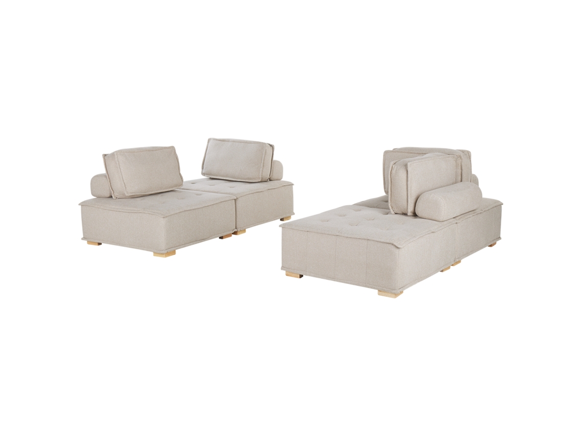Sofá modular BELIANI Tibro de Poliéster Beige 100x200x40