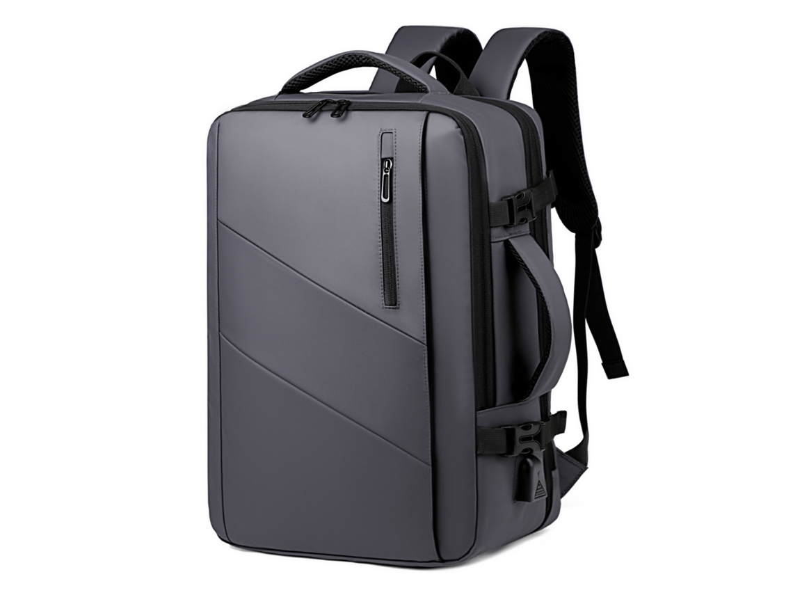 Mochila para portátil con puerto de carga USB para hombre, capacidad de 35 a 55 litros para portátiles de hasta 16 pulgadas (gris) Eifson