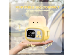 Lindo temporizador con reloj y luz nocturna. Mini lámpara en forma de tostadora con despertador LED y temporizador para niños y adultos. Bestvite