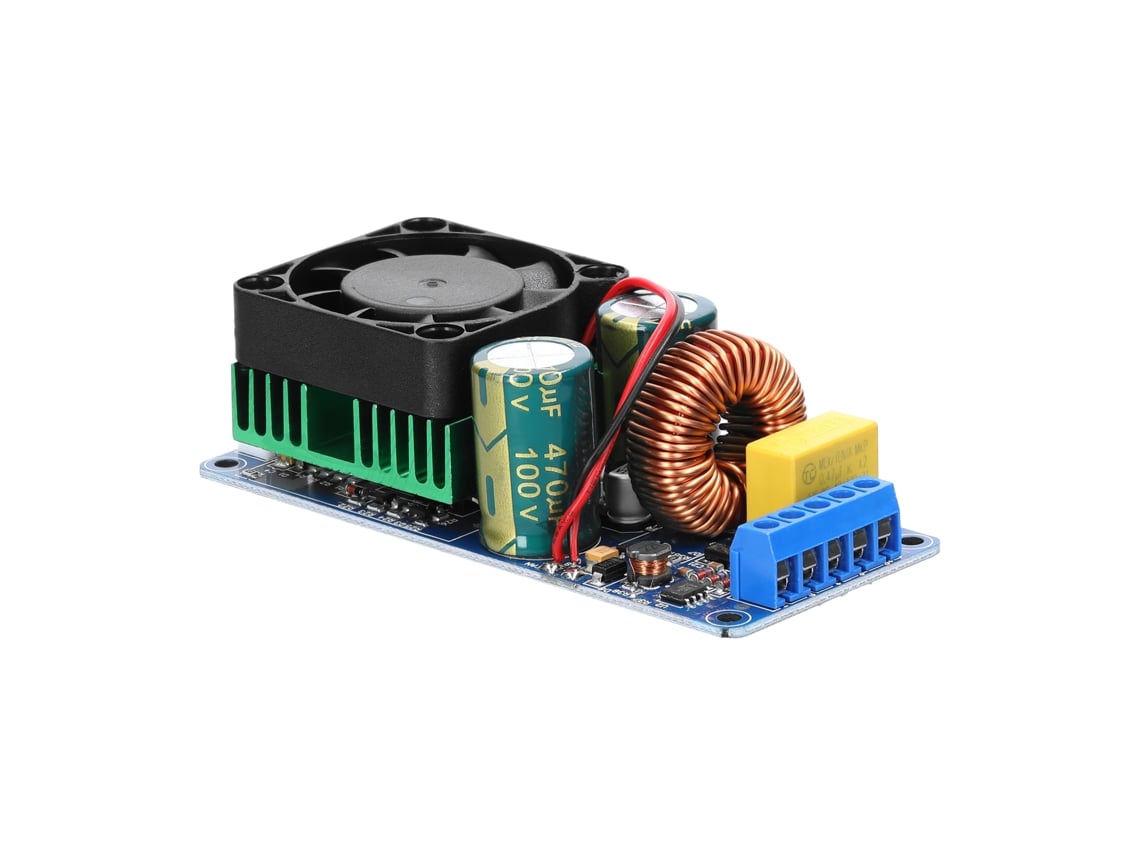 Placa De Amplificador De Potência Digital 500w Irs2092s Canal Mono Classe D Com Ventilador De Resfriamento