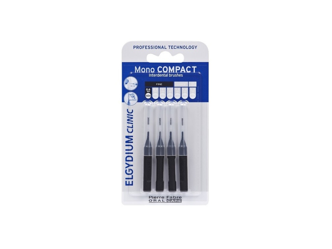 Cepillo Interdental ELGYDIUM Compact Mono Preto Pack 4x