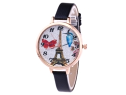 Reloj De Cuarzo Para Hombre Con Pedrería Y Correa De Piel Sintética, Estilo Viaje De Negocios.