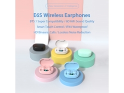 Auriculares Inalámbricos E6s Bt5.1 6d Hifi, Resistentes Al Sudor Ipx4, Con Control Táctil Inteligente Y Conector Usb-c Para Deportes.
