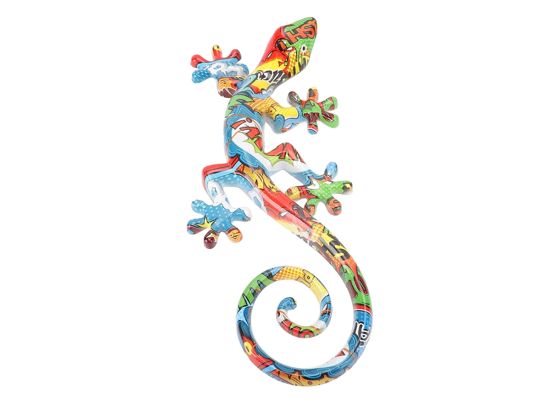 Baok-adorno Colgado De Gecko De Resina Com Cores Vibrantes Para Parede Decorativa Em Portão E Balanda