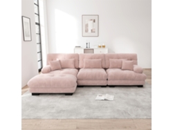 Sofá Nube L Chenilla Lujo Otomana Sofá Cama Rosa