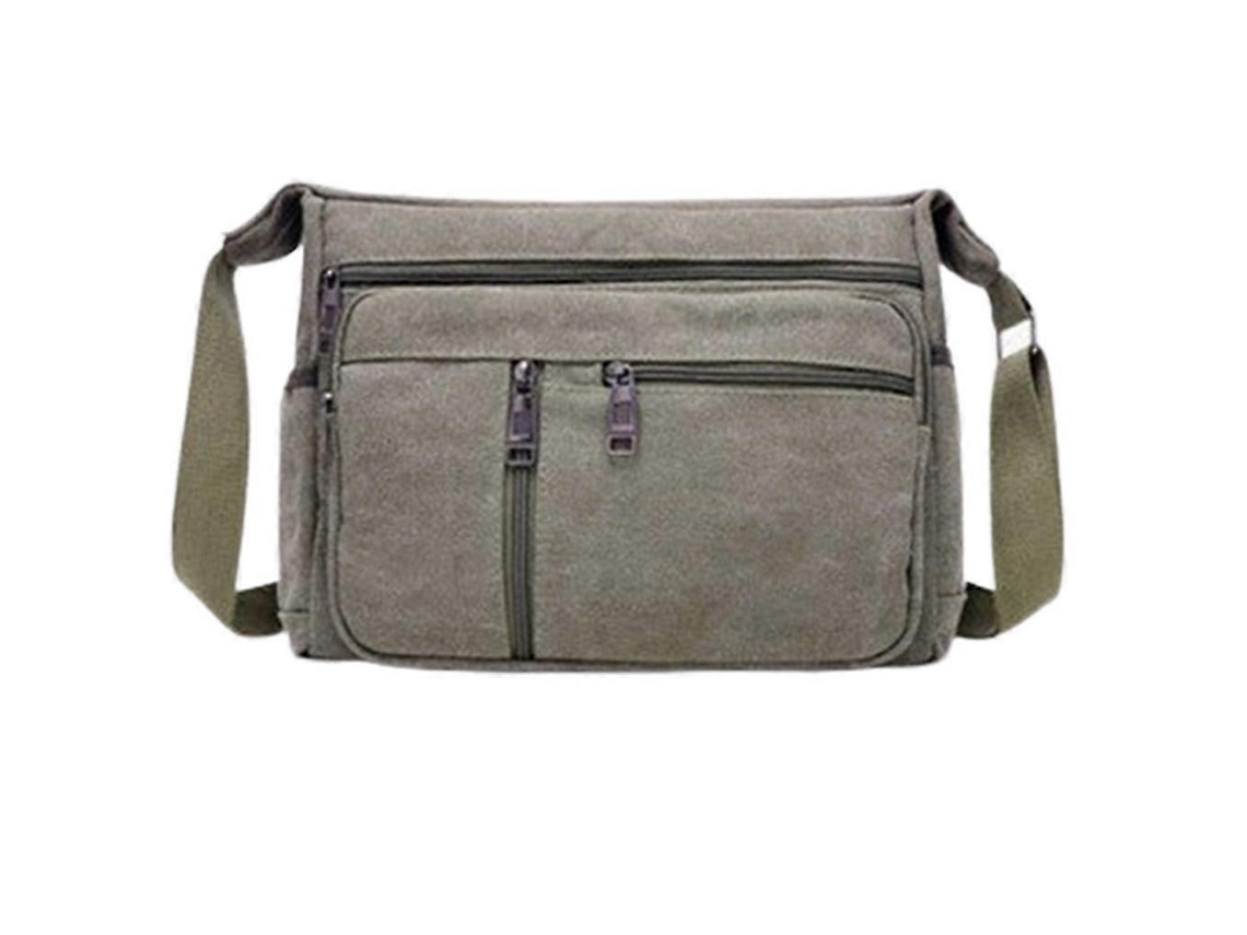 Bolso de viaje informal con cremallera para hombre, bandolera tipo mensajero, maletín verde Lalamoli