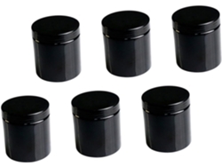 Flacons De Maquillage Y Pots De Crème Pet 500 Ml Noirs Lot De 6 Adaptés Para Masques, Mini Bougies