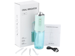 Irrigador bucal eléctrico verde de 220 ml sin cable, 4 boquillas Chorro, 3 modos de presión ZYBLSSBB