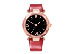 Reloj De Pulsera Unisex Zhoulianfa Con Correa De Cuero Sintético Para Parejas De Estudiantes (rojo)