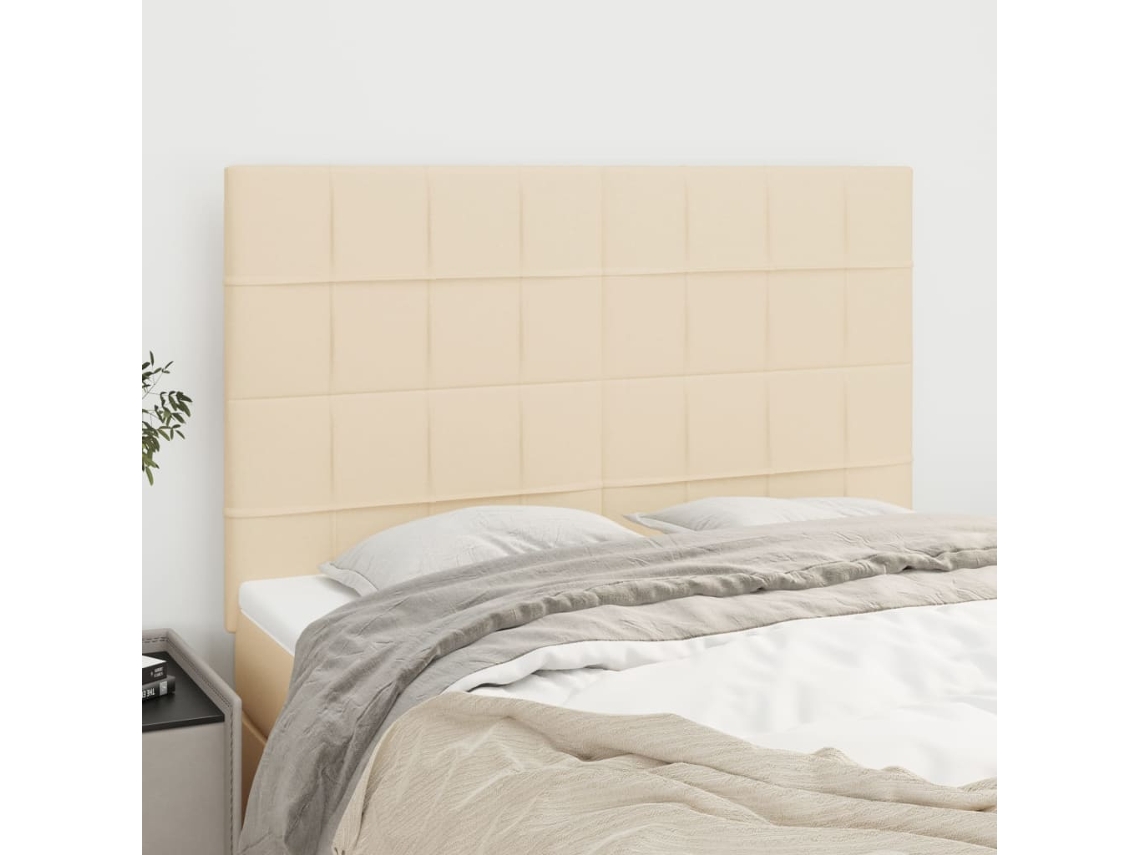 Cabeceros 4 Unidades Tela Color Crema 72x5x78/88 Cm