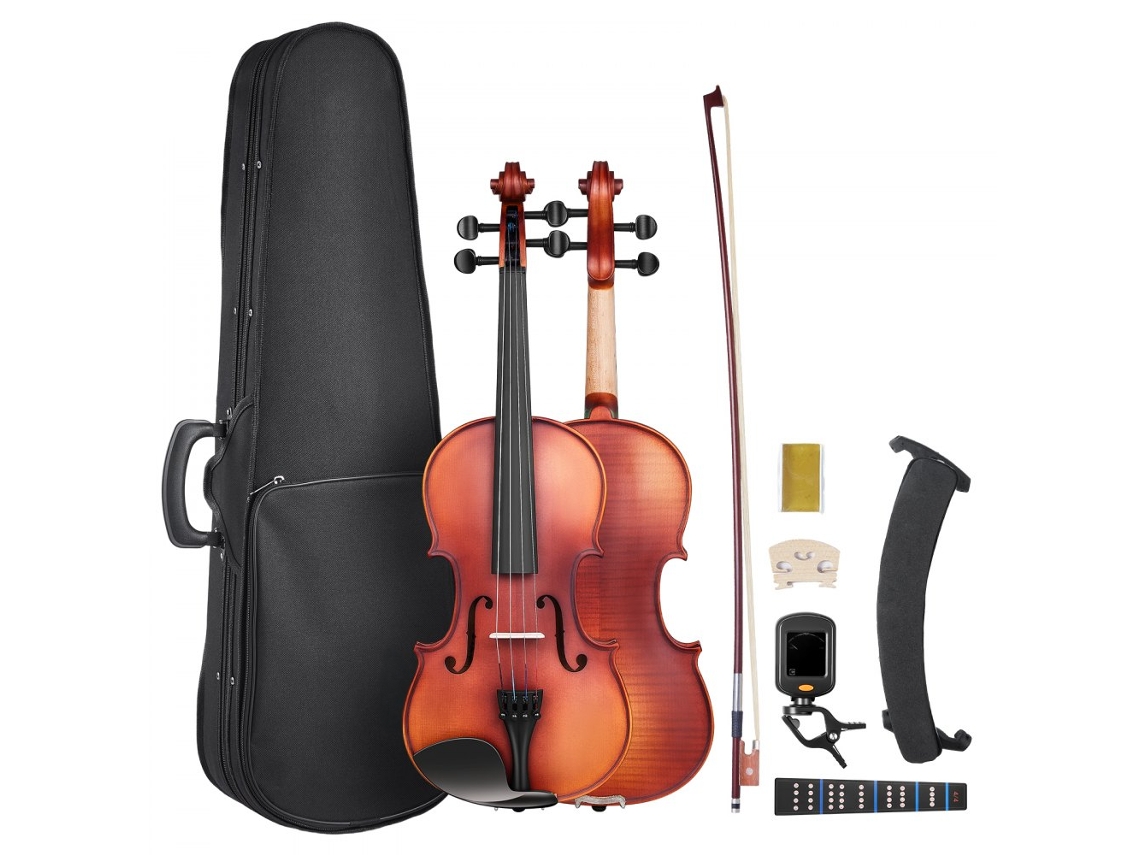 Violín 4/4 En Madera Maciza Con Accesorios Y Estuche Tekmaquinas
