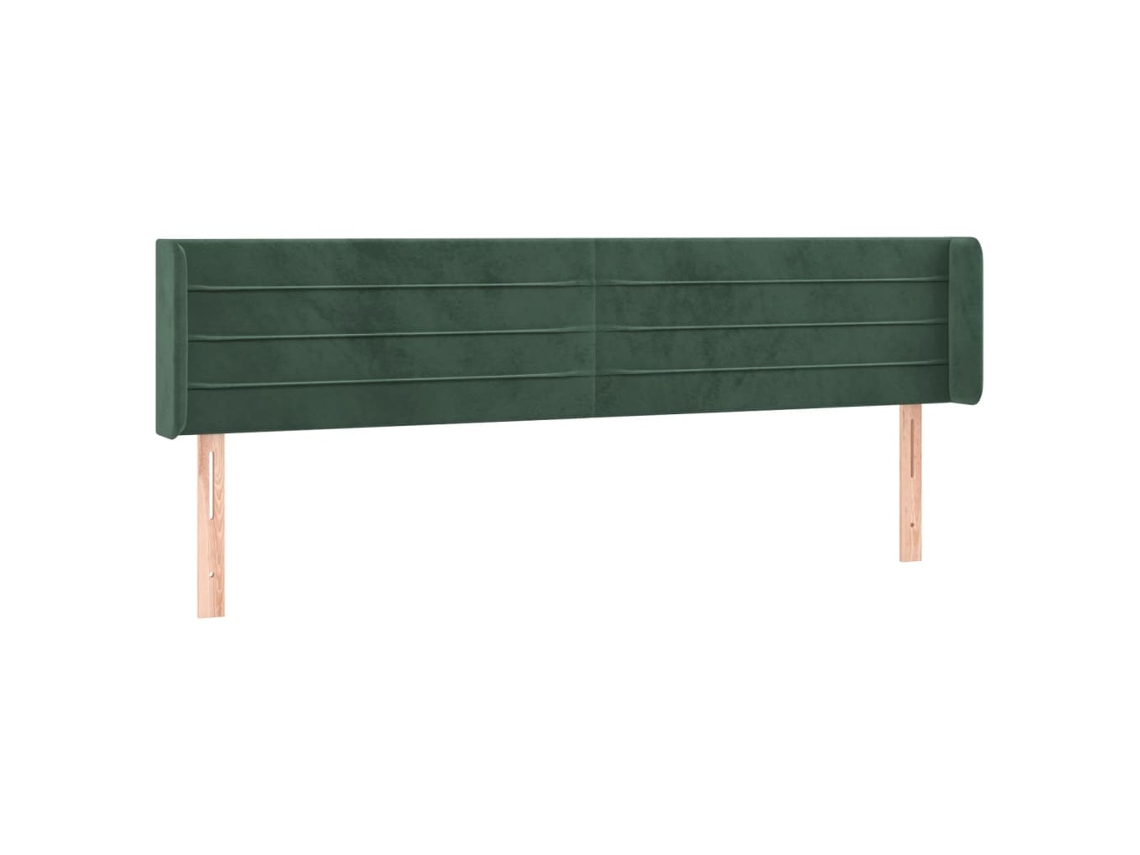 Cabecero de cama de terciopelo verde oscuro con solapas MAISON EXCLUSIVE (203x16x78 cm)
