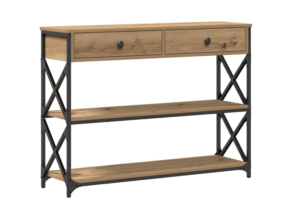 Maison Exclusive - Mesa De Consola Con Cajón Roble Artisan 100 X 28 X 75 Cm