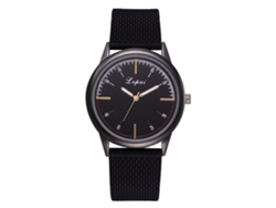 Reloj De Moda Para Mujer Lvpai Con Correa De Silicona, Movimiento De Cuarzo, Esfera Redonda, Negro Y Dorado.