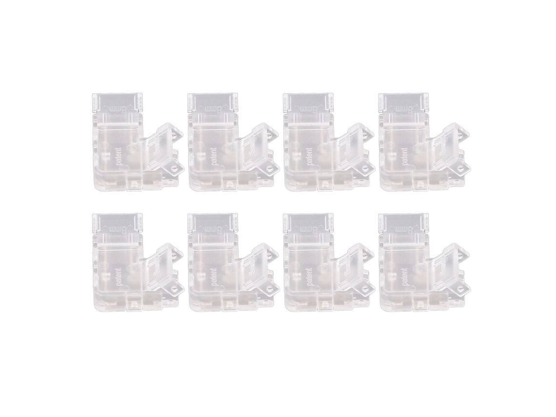 2026-8 Conectores Cob Led De 2 Pines En Forma De L Transparentes De 8mm Para Tiras Led Cob Profesionales