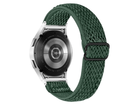 Correa de tela tejida tejido elástico ajustable para Samsung Galaxy Watch4 Active 40mm/44mm/Watch4 Classic 42mm/46mm - verde intenso