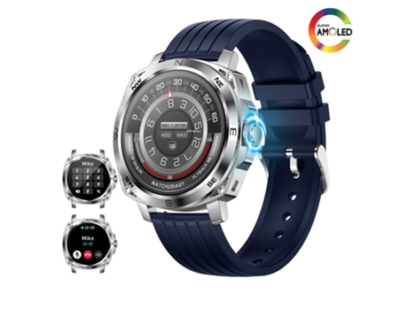 CHRONUS I89 Smartwatch para Hombres Responder Llamadas Pantalla Amoled Ultra HD de 1.43 '' para Iphone Android Azul