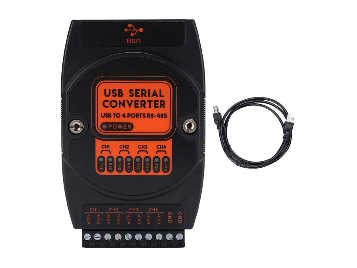 Conversor Isolado Industrial USB para 4 Canais RS485, com Design de Clip Traseiro