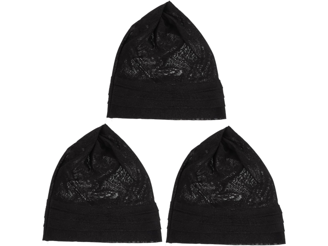 Conjunto de 3 gorros de dormir para mujer en algodón y lino, gorro elástico cómodo para el cuidado durante el sueño.