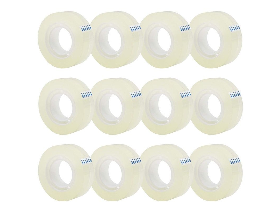 12 Rollos De Cinta Transparente Para Dispensadores, Cinta Transparente Para Oficina, Hogar Y Escuela.