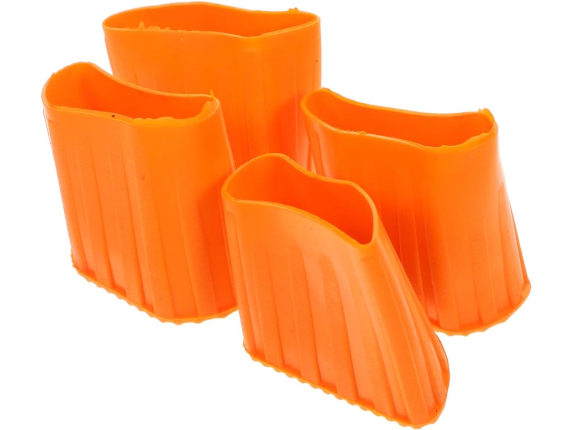 4 Protectores Antideslizantes De Silicona Naranja Para Pies De Escalera Y
