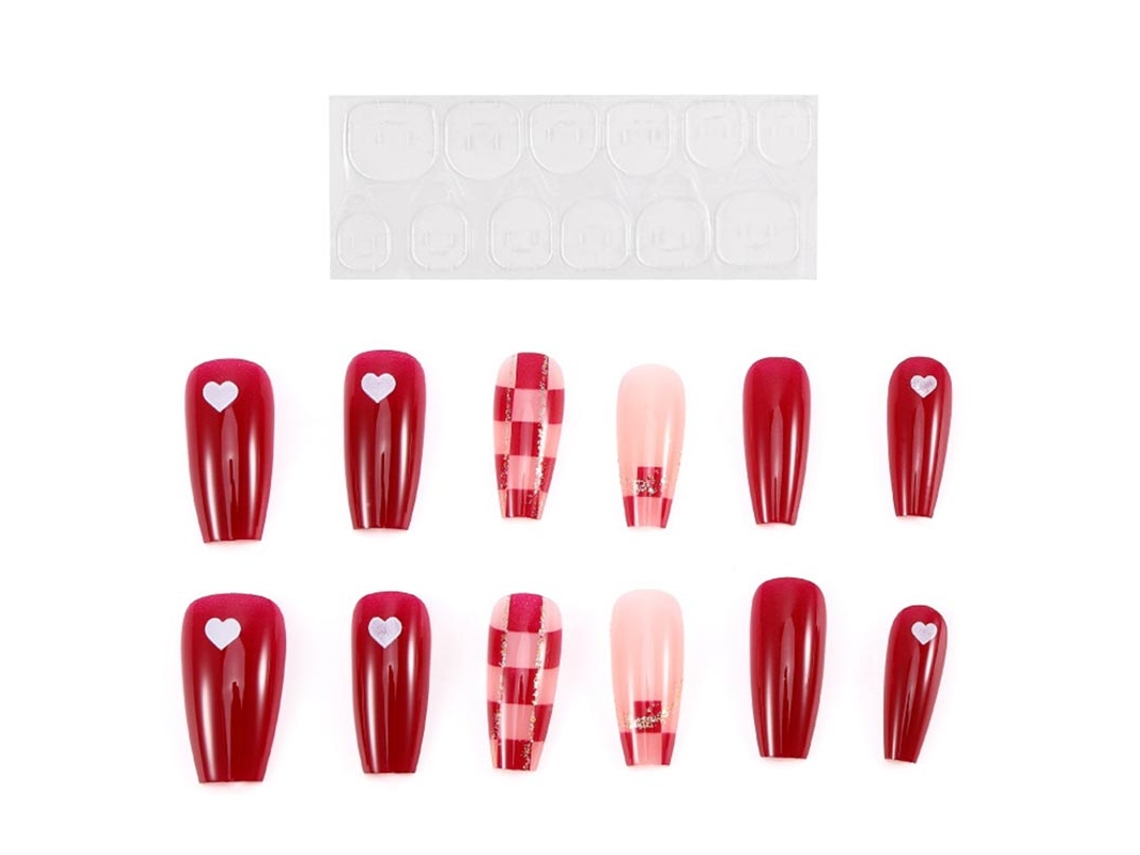 Pack de 13 Uñas Autoadhesivas Corazones