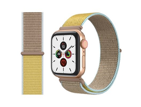 Correa de Nylon Simple para La Serie Apple Watch 6 / Se / 5 / 4 de | 44 Mm CO-PHÉNIX ALCA13 Amarillo y Base de Tarjeta
